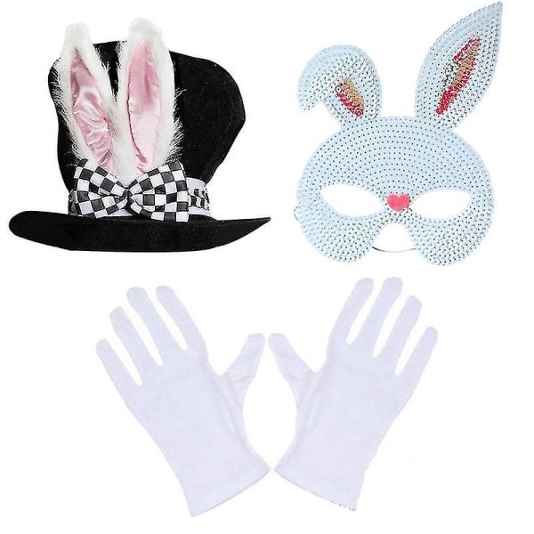 Easter Bunny Hat Mask Handskar Cosplay Trio Set