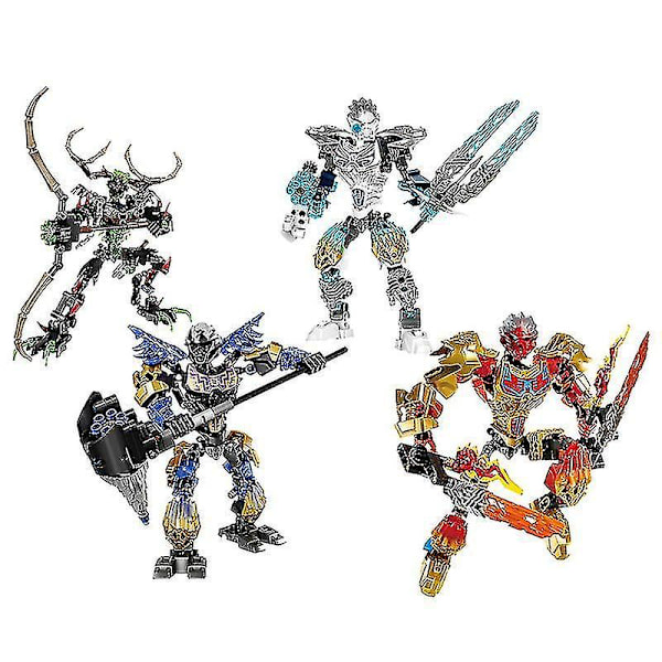 Bionicle Earth Ice Fire Hunter Actionfigurer Byggsten Robotleksaker för barn Julklappskomp