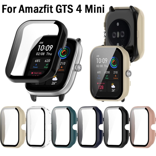For Amazfit GTS 4 Mini PC-veske+herdet glass SVART black