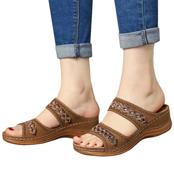 Dam Sandaler Mode Kilar Skor Sandaler Flip Flop Khaki 42