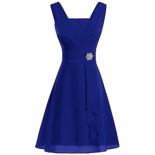 Kvinnor Vintage Scoop Neck Midi Dress Ärmlös A-Line Tank Dress blue 3XL