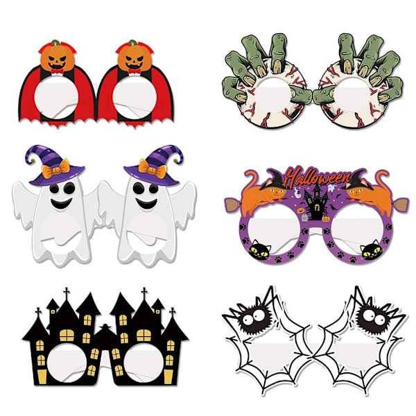 12st Halloween Glasögon 3D Pappersglasögon Häxor Glasögon 12Pcs
