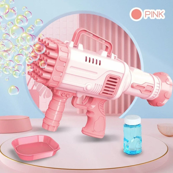 Elektrisk Bubble Gun Gatling Bubble Machine ROSA Pink