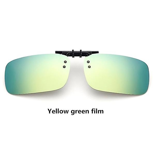 Polarized Mirror Uv400 Lens Clip On Flip Solglasögon Glasögon Yellow green flim