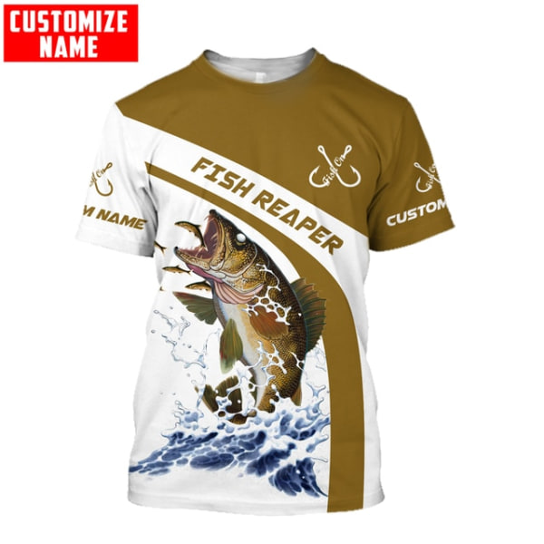Mode mäns fiskepersonlighet Casual kortärmad T-shirt style 2 L