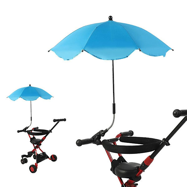 Baby Buggy Paraply Solskydd Parasoll 360 grader justerbart för utomhusbruk Sky Blue