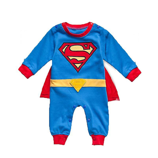 Baby Pojkar Flickor Superhjälte Jumpsuit Jumpsuit Toddler kostym Set Superman C 12-18 months