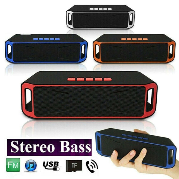 Trådlös Bluetooth -högtalare Super Bass USB Stereo bärbar present blue