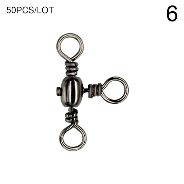 50 st/lot Fishing Rolling Swivels Connector Tackle 6 6 6
