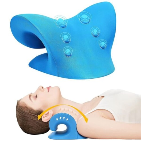 Neck Skulder Bår Relaxer Cervical Device Kudde Blue