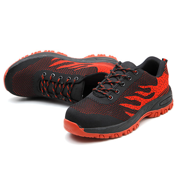 Lättviktsskor för herr Säkerhetsskor Stål cap Stövlar Sneakers Red 43