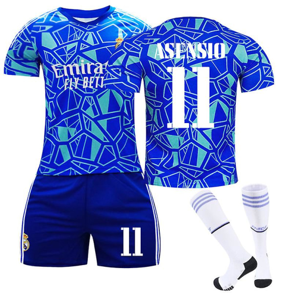 22/23 Real Madrid Goalkeeper Edition Fotbollströja Set VINI JR. 20 Kids ASENSIO 11 M
