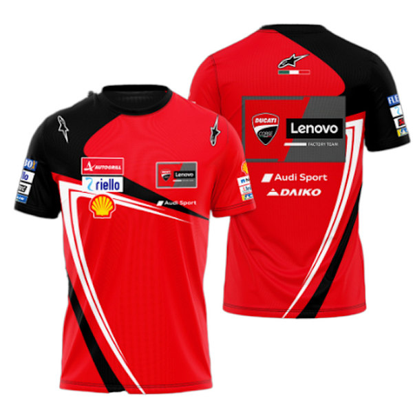 Ny F1 Ferrari racing dräkt team version casual rund halsad kortärmad topp style 2 M