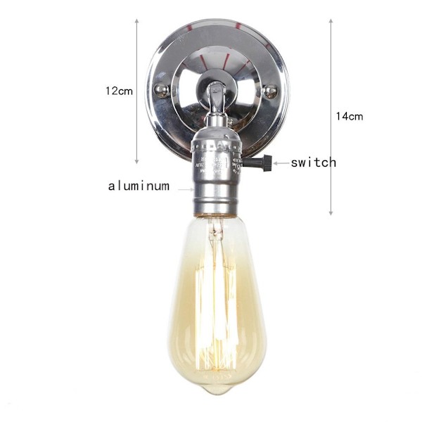 Rustik lampett vägglampa tråd metall bur C (GLÖDA INGÅR INTE) C(Bulb not included)