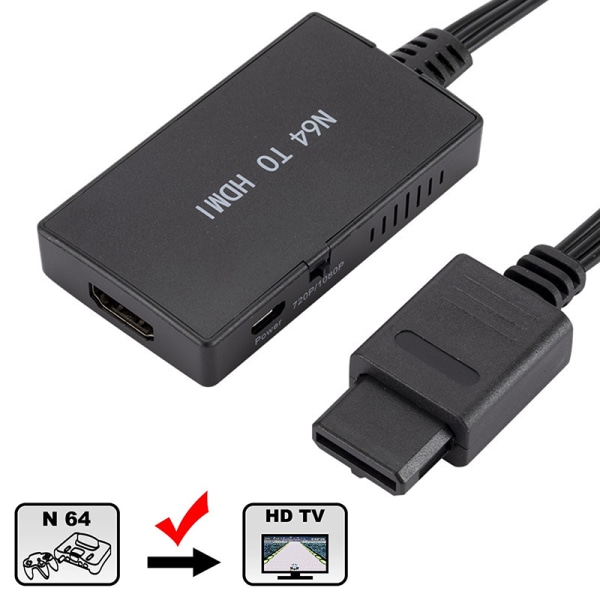 HDMI-omvandlare HD Link-kabel N64 till HDMI-TV Plug and Play Black