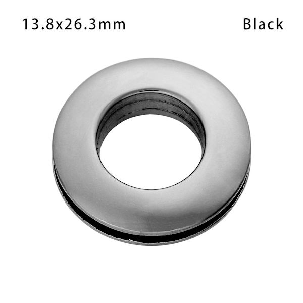 Ölknapp Legering Hål SVART 13,8X26,3MM Black 13.8x26.3mm