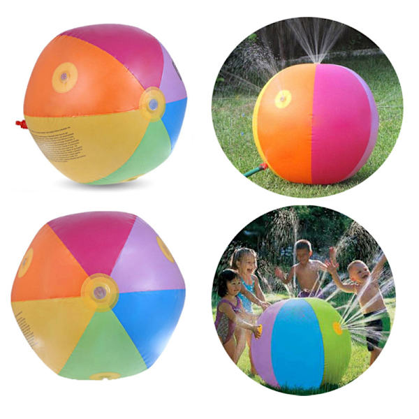 Barn uppblåsbar vattensprayboll Sprinklerleksaker Utomhus Trädgård Beach Game Gift multicolor