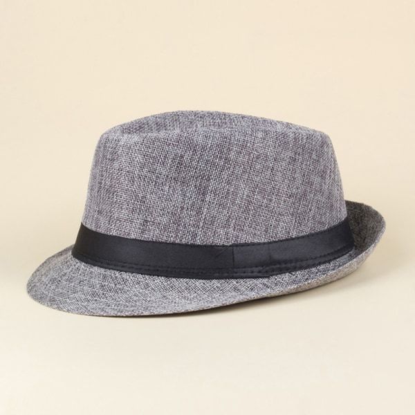 Retro hatt för män med bred brätte Vintage cap utomhus bowlerhattar Gray