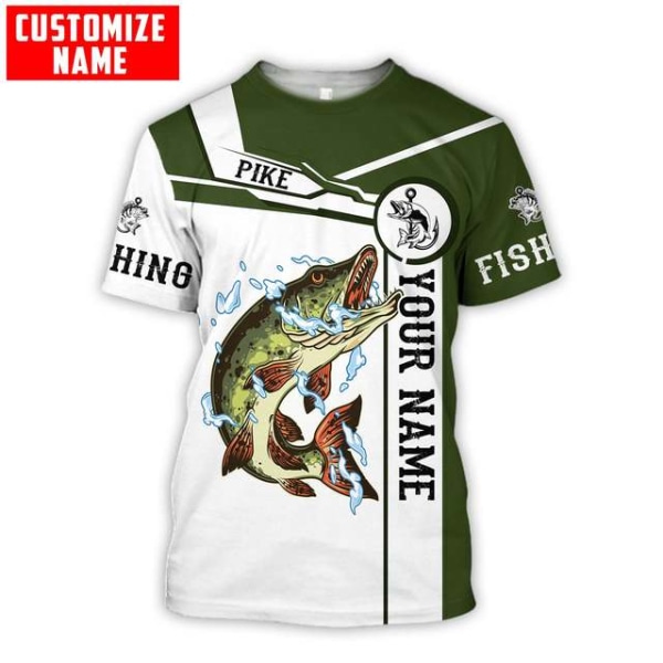 Mode mäns fiskepersonlighet Casual kortärmad T-shirt style 2 XL