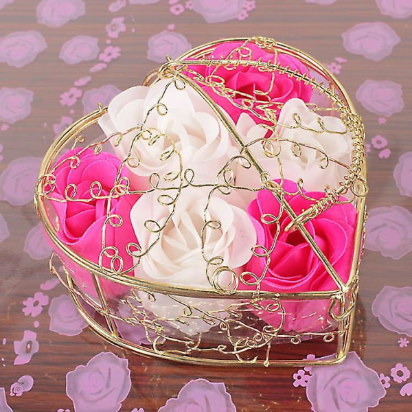1 st blommig tvål presentförpackning Födelsedag alla hjärtans dag bröllopspresent pink white