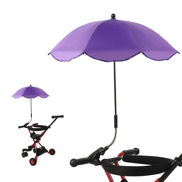Baby Buggy Paraply Solskydd Parasoll 360 grader justerbart för utomhusbruk Purple