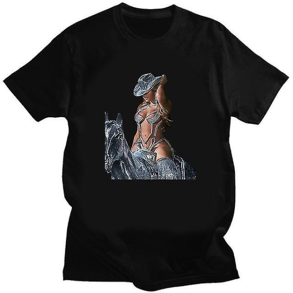 Klassisk Beyoncé renässans T-shirt sommar damdesigner black3 2XL