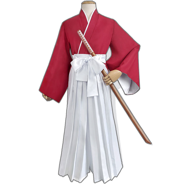 Rurouni Kenshin: Meiji Swordsman Romantic Story cosplay-kostym Red XXL XXL