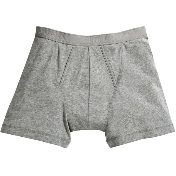 Fruit Of The Loom Klassiska boxer för män (paket med 2) Lätt Light Grey Marl S