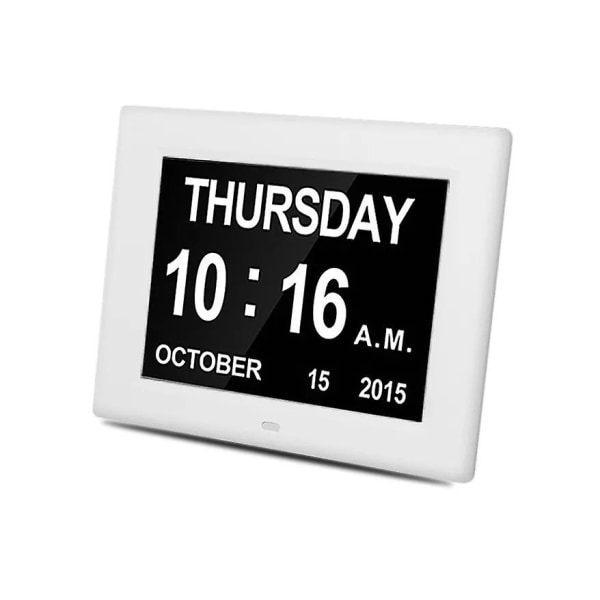 8 tums stor skärm väckarklocka Digital kalenderdagklocka