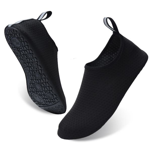 Unisex Barefoot Water Skin Skor Aqua Socks för Beach Swim Black 44-45