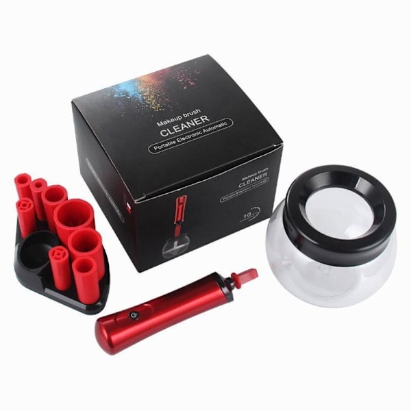 Makeup Brush Cleaner Brush Spinner RÖD red