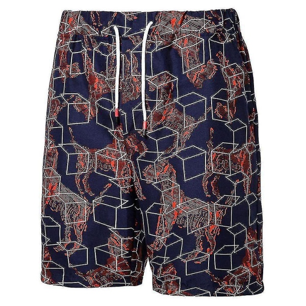 Hawaii badbyxor med resår i midjan för män Badsurfshorts Byxor Badkläder Sommarstrandbyxa Wine Red