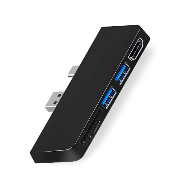 Microsoft Surface Pro 7 -telakointiasemalle USB 3.0 HUB Black