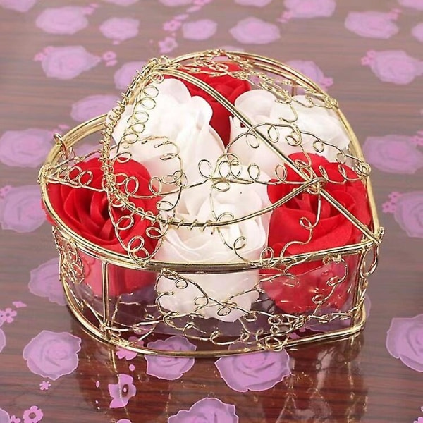 1 st blommig tvål presentförpackning Födelsedag alla hjärtans dag bröllopspresent red white