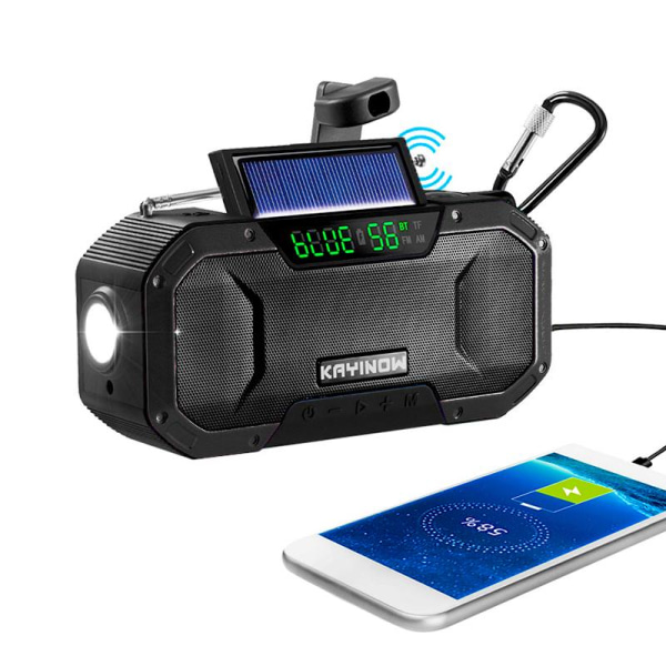 Vevradio Nödradio handvev Bluetooth-högtalare 5000mAh black