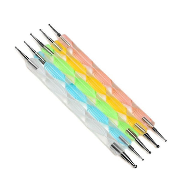 5 st Nail Art Dotting Pen Nagelfärg Penna Manikyr Målning Kit