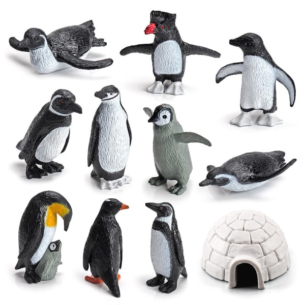 11PCS barnsimulerad marindjursmodell - arktisk pingvin
