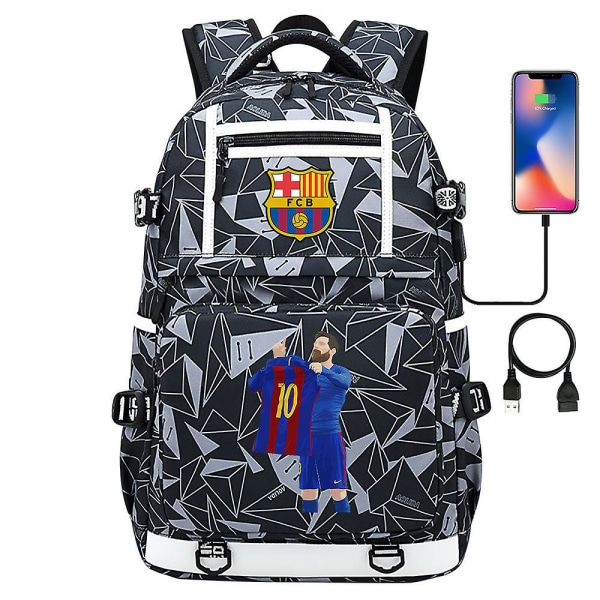 Messi Barcelona printed ryggsäck resväska Student skolväska Vattentät datorväska12