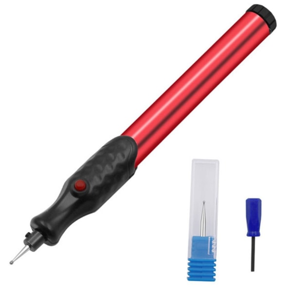 Elektrisk Micro Pen Gravyrpenna RÖD red