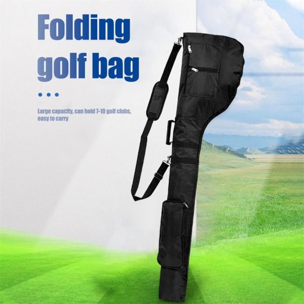 Bärbar golfklubbväska med stor kapacitet, hopfällbar