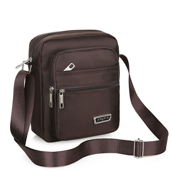 Herr Crossbody-väskor Axelväska BRUN 6 DRÄCKDRÅGOR 6 DRÄCKDRÅGOR brown 6 zippers-6 zippers
