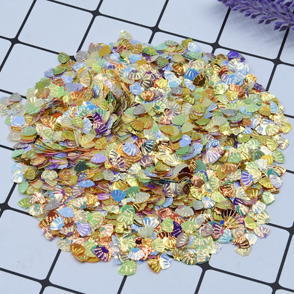 100g/Pack Iridescent Shining Shell Shell Paljetter MULTICOLOR-1 Multicolor-1