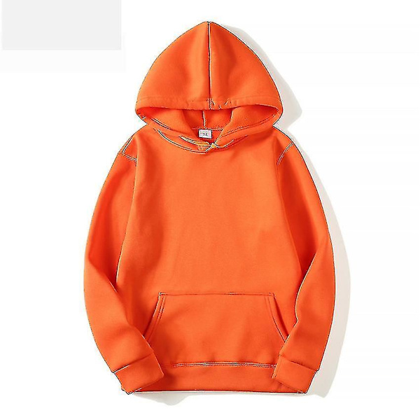 Luvtröjor för män Höst Man Casual Hoodies Sweatshirts orange