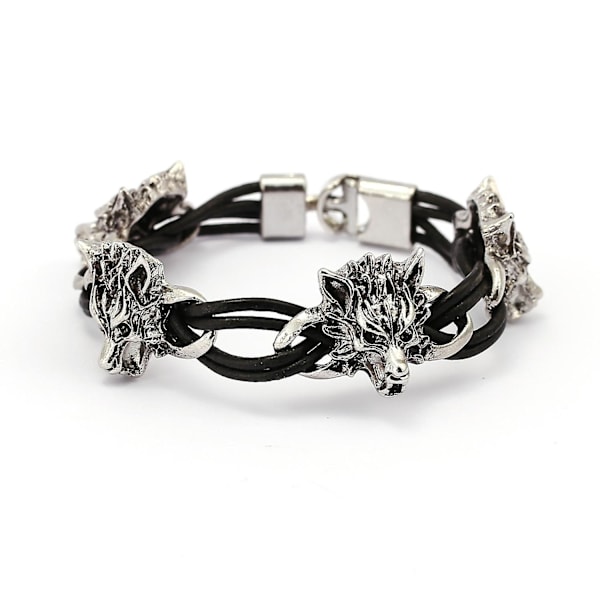 Etniska manschettarmband Wolf hänge Wax Rep Elasticity Armband Armband Retro