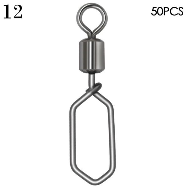 50 st Fishing Snap Connector med Pin Rolling Swivel 12 12 12