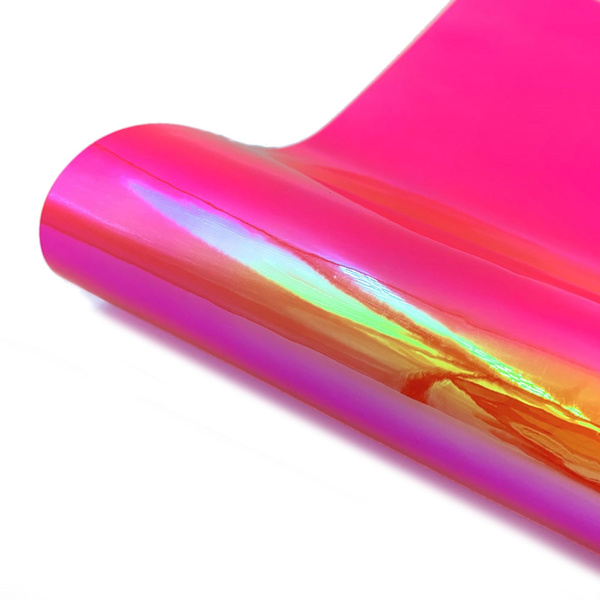 Självhäftande vinylrulle Holografisk opal färgbyte ROSE rose red 12x10inch