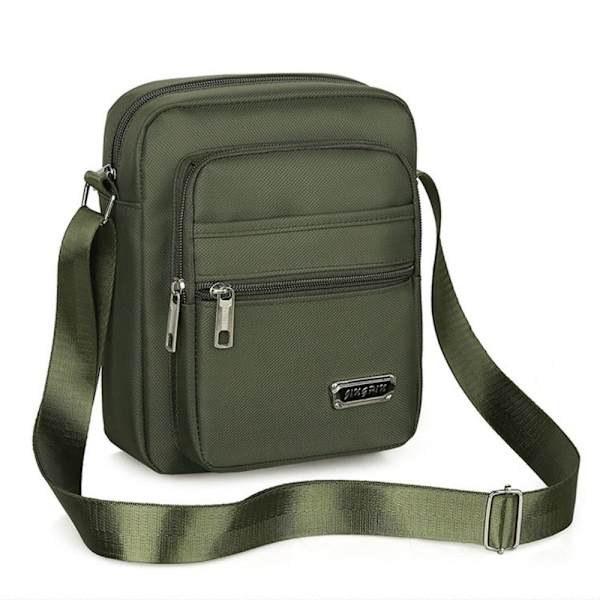 Herr Crossbody-väskor Axelväska GRÖN 4 DRÄCKDRÅGOR 4 DRÄCKDRÅGOR green 4 zippers-4 zippers