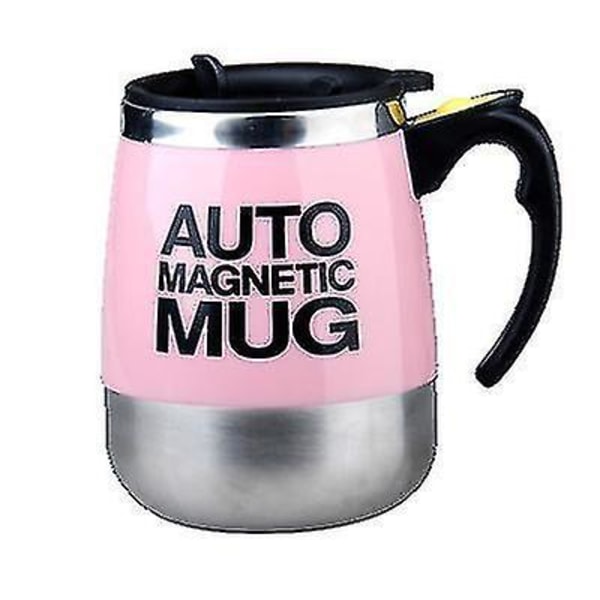 400 ml kaffekopp med automatisk omrörning, lat elektromagnetisk kaffekopp, muggbatterityp (400 ml) (rosa)