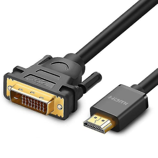UGREEN DVI D(24+1) Hane till HDMI Hane HD 2K Tvåvägs växlingslinje, längd: 3m