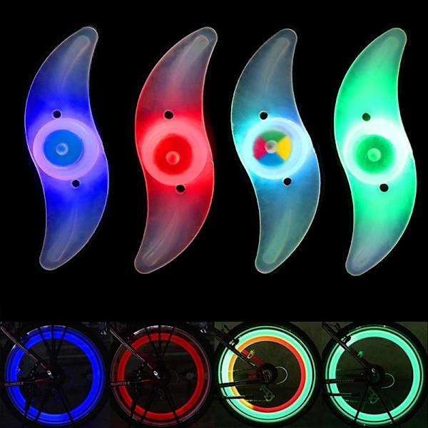 Bike Spoke Light LED Neon Vattentät Cykelsäkerhetsvarningsljus Green